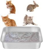 Kichwit Stainless Steel Cat Litter Box, Kitten Litter Tray, Metal Cat Litter Pan, Non Stick Smooth Surface, Easy to Clean (17.5" L x 13.5" W x 4" H) - Image 2