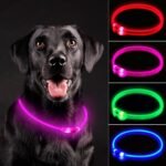 LED Dog Collar, Rechargeable Light Up Dog Collars,IP67 Waterproof Dog Lights for Night Walking，Adjustable, Reusable Safety Necklace for Small Medium Large Dogs (Pink) - Image 2