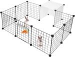 LIVINGbasics Pet Dog Playpen, Small Animal Cage Indoor Portable Metal Wire Yard Fence for Small Animals,14 Panels (14" x 14") - Image 2