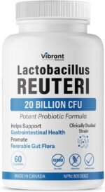 Lactobacillus Reuteri Probiotic 20 Billion CFU - L Reuteri Probiotic - Highest CFU Count, Gut Health, Yogurt Starter Culture, Probiotic With Prebiotic FOS, Made In Canada, 60 Capsules - Image 2