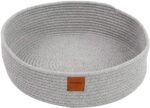 Large Cat Bed Basket Round Cotton Rope Woven - Calming Cat Rope Bed Sleep Surface 45cm(18 inches),Cozy Scratching Indoor Cat Bed for a Large Cat or 2 Small Cats,Fit up to 10KG Pets,Washable,Grey - Image 2