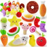 Legend Sandy 14 Pack Dog Squeaky Toys Cute Stuffed Plush Fruits Snacks and Vegetables Dog Toys for Puppy Small Medium Dog Pets - Image 2