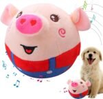 Livun Active Moving Pet Plush Toy, Interactive Dog Toy Pet Bouncing Balls, Moving Dog Ball Plush Toy Talking Moving Dog Toy Dog Pet Toy Shake Bounce Boredom Toys for Pets Cats (red Pig) - Image 2