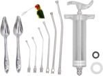 Manual Feeding Syringe Set Feeding Tubes with Curved Gavage Tubes and Stainless Steel Metal Feeding Spoon For Baby Birds Parrot Small Pet - Image 2