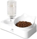 Marchul Cat Bowls, Cat Food and Water Bowl Set, 15° Tilted Cat Bowl for Indoor Cats, Cat Dishes with Automatic Waterer Bottle,Cat Bowl for Cats and Small Dogs - Image 2