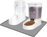 Marchul Dog Feeder, Gravity Cat Feeder and Water Dispenser Set with Silicone Mat, Automatic Pet Food Bowl and Waterer Large Capacity for Small Medium Pets Puppy Kitten Rabbit, 1 Gallon - Image 2