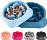 MateeyLife Slow Feeder Dog Bowls 2PCS, Anti-Choking Puzzle Dog Food Bowls, Anti-Slip Interactive Dog Feeding Bowls Slow Down Eating, Bloat Stop Maze Dog Dishes for All Breeds Pets LightBlue&DarkBlue - Image 2