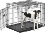 MidWest Homes for Pets Ovation Double Door Medium Folding Metal 76.2cm Long Dog Crate with Divider Panel, Floor Protecting Feet, Leak-Proof Dog Pan, Medium Dog, Black, Model 1930DD - Image 2