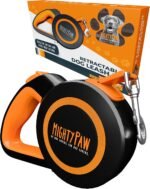 Mighty Paw Retractable Dog Leash 2.0 | 16’ Heavy Duty Reflective Nylon Tape Lead For Pets Up To 50 lbs. Tangle Free Design W/ One Touch Quick-Lock Braking System & Anti-Slip Handle. (Orange/Lite) - Image 2