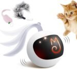 Migipaws Interactive Cat Ball Toy Set, Fun Tracker, Automatic Moving Chase Ball with Fluffy Tail, A Small Mice, Rechargeable (White) - Image 2