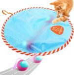 Migipaws Interactive Cat Ball Toy Set, Fun Tracker, Glowing Chase Ball with MystiChaser Pouch, Fluffy Tail, A Small Mice(Rose) - Image 2