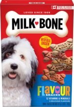 Milk-Bone Flavour Snacks Dog Biscuits, Crunchy Oven Baked Dog Treats in 5 Assorted Meat Flavours made with Real Chicken, Small, 450 g (Pack of 12) - Image 2