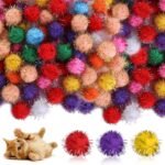 Molain 100pcs 2.5cm Large Cat Toy Balls, 1Inch Soft Cat Balls Kitten Pom poms Ball Cat Play Toy (100 Pcs) - Image 2