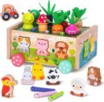 Montessori Wooden Toddler Toys for 1 2 3 Years Old Boys Girls, Shape Sorting Toys First Birthday Gifts for 1-2 Years, Wood Animal Farm Car Preschool Educational Fine Motor Skills Toy - Image 2