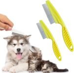 Multifunctional Pet Comb, Magic Fine Comb Grooming Brush for Pets, Stainless Steel Massage Comb Kit for Small Dogs and Cats (Yellow) - Image 2