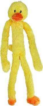 Multipet's Swingin Slevin XXL Oversized 30-Inch Yellow Duck Plush Dog Toy - Image 2