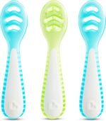 Munchkin Gentle Dip Baby Spoons for Self Feeding and Baby Led Weaning, 3 Pack, Blue/Green - Image 2