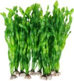 MyLifeUNIT Artificial Seaweed Water Plants for Aquarium, Plastic Fish Tank Plant Decorations 10 PCS (12 Inches Tall, Green) - Image 2