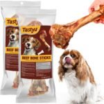 Natural Bully Sticks 100% Beef Single Ingredient for Small & Medium Dogs 2pcs, 7"-8" Fully Digestible Bison Dog Chew Bones - Crispy Texture, Long-Lasting for Pet Chewing - Image 2