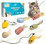 Natural Cat Toys Set, Eco-Friendly Interactive Toys with Feather Mice, Fiber Balls, Wand & Teething Toys | Gift for Cats & Kittens - Image 2