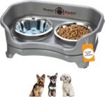 Neater Feeder Express Mess Proof Dog Bowls Elevated for Small Breeds Under 15 Lb, Made in USA, No Spill Raised Dog Food Bowl Stand, Stainless Steel Food and Water Bowl Set, Feeding Station, Grey - Image 2