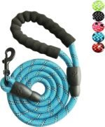 Nylon Dog Leash Rope with Padded Handle for Medium Large Dogs Strong Leashes 5 FT Long (Blue) - Image 2