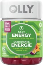 OLLY Daily Energy Gummy Supplement 100% caffeine-free energy vitamins Tropical Passion blend of vitamin B12, CoQ10 & Goji Berry 30 day supply 60 gummies - Image 2