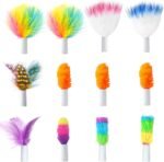 ORSDA 12Pcs Interchangeable Attachments Cat Feather Toys Replaceable Feathers and Fluffy Toy Accessories - Image 2