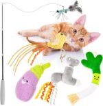 ORSDA Cat Toys, Cat Wand Toy to Chase & Exercise, with 5 Replacements, Suitable for All Breeds - Image 2
