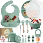 O'doe 17-Piece Baby Led Weaning Feeding Supplies for Toddlers, Baby Feeding Set | Suction Silicone Baby Bowl Self Eating with Fruit Feeder - Image 2