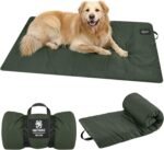 OneTigris Dog Bed Travel Large, Portable Dog Bed Camping for Washable Durable Oxford Portable Sleeping Mats for Car Crate Sofa Also for Indoor Outdoor Camping Travel Green (Large) - Image 2