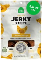 Open Farm, Dog Jerky Treats, Soft & Chewy Oven-Baked Jerky Strips Made with Ethically & Sustainably Sourced Ingredients, Protein Packed Dog Treats, Grain-Free Chicken Recipe, 5.6oz Pouch - Image 2