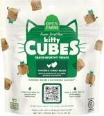 Open Farm, Kitty Cubes, Freeze Dried Raw Cat Treats, Grain-Free, High-Protein Cat Treat with Probiotics, Omega Fatty Acids & Superfoods, Chicken & Turkey Recipe, 1.5oz Bag - Image 2