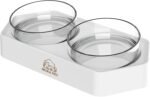 Orthopedic Anti-Vomiting Cat Bowl Set - 15° Tilted Raised Double Food & Water Feeder for Cats & Small Dogs, Shatterproof Food-Grade ABS Material Safe, Lightweight & Durable Clear Detachable Dishes - Image 2