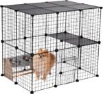 PAWZ Road Pet Playpen, Metal Yard Fence with Door, 34pcs DIY Cage House Portable Indoor with Black Resin Panels for Small Animals Puppies, Kitties, Rabbits - Image 2