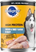 PEDIGREE HIGH PROTEIN Adult Soft Wet Dog Food – Chicken & Turkey Flavour in Gravy - 12x 375g (13 oz) Cans - Image 2