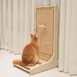 PETKARAY Cat Scratcher, Sisal Cat Scratch Pad, L Shape Cat Scratching Board for Indoor Cats, Floor Mounted Scratcher with Mouse Toy Catnip - Image 2