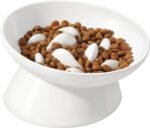 PETTOM Slow Feeder Cat Bowl, Ceramic Raised Cat Slow Feeder Bowl Elevated Anti Vomiting for Dry and Wet Food (1 Pack) - Image 2