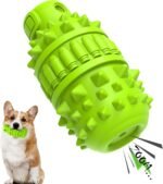 PIFFZEDO Natural Rubber Dog Toy for Medium Breed Aggressive Chewer Super Power Dog Chew Toys Squeaky Dog Birthday Toy Dog Toothbrush Interactive Tough Durable Dog Toys(Green,Medium) - Image 2