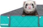 Paw Inspired Critter Box Washable Cage Liner, Reversible Fleece Bedding with Raised Sides for Guinea Pigs, Ferrets, Chinchillas, Hedgehogs, Small Animals (Critter Nation, Gray/Green) - Image 2