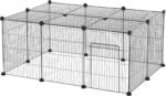 PawHut Pet Playpen Small Animal Cage, 16 Panels, Portable Metal Wire Fence with Door for Bunny, Guinea Pig, Chinchilla, Hedgehog, Each Panel Size 14" x 18" - Image 2