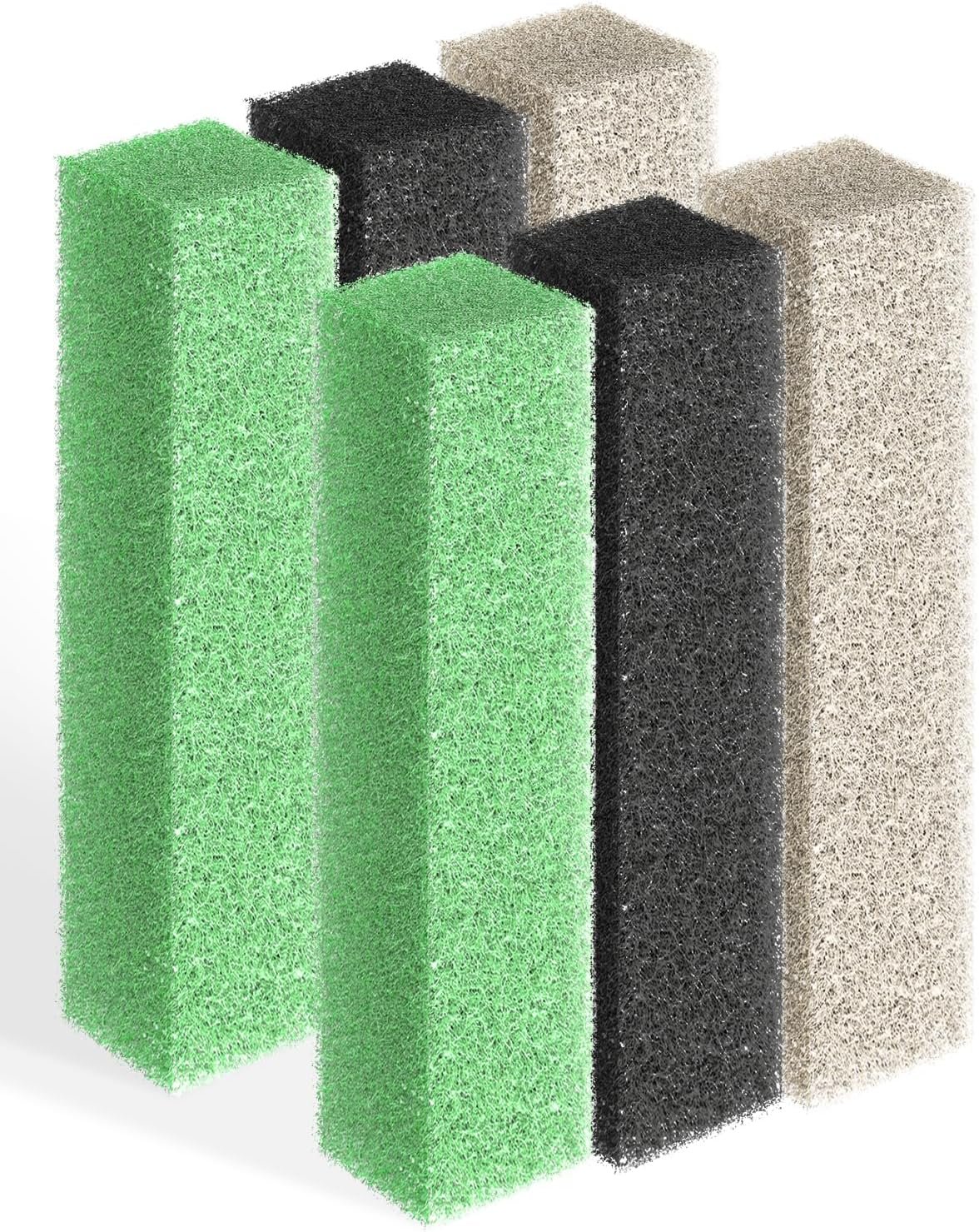 Pawfly 6 Count Mixed Filter Pads for QuietFlow LED PRO Aquarium Power Filter Model 20 & 75 Fish Tank Ammonia Reducer & Activated Carbon & Phosphate Removal Sponges for Water Filtration (Medium) - Image 2