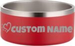 Personalized Dog and Cat Food & Water Bowls - Custom Name, Anti-Slip, Easy-to-Clean Stainless Steel Dishes for Small, Medium & Large Pets (Red) - Image 2