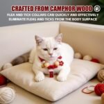 Pet Collars, Camphor Wood Flea Lice Control Collar Adjustment 26-42cm for Cats Dogs, Comfortable AntiFlea Prevention, Repelling Collar (M) - Image 2