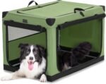 Petsfit Dog Crates for Medium Dogs, 36" L x 24" W x 23" H Adjustable Fabric Cover by Spiral Iron Pipe, Strengthen Sewing Fabric Dog Crate 3 Door Design 36inch - Image 2