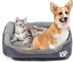 PowerKing Dog Bed Pet Bed Cat Bed Mattress Washable Pads Room Waterproof Bottom for Dogs Pets-23.6''x 16''x 5'' (Grey) - Image 2