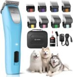 Professional Dog Clippers for Grooming - 2 Speed Pet Grooming Kit for Thick Curly Matted Coats - Low Noise Heavy Duty Cordless Hair Trimmer with Detachable Metal Blade for Animal/Pet/Horse - Image 2