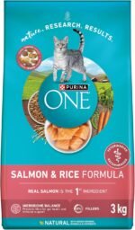 Purina ONE Dry Cat Food, Salmon & Rice Formula - 3 kg Bag - Image 2