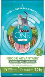 Purina ONE +Plus Dry Cat Food, Indoor Advantage Turkey - 7.2 kg Bag - Image 2
