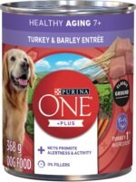 Purina ONE Senior Wet Dog Food, Healthy Aging 7+ Turkey & Barley Entree - 368 g Can (12 Pack) - Image 2